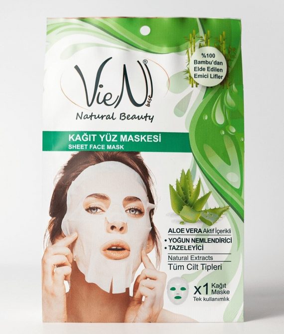 VieN Paper Face Mask – With Aloe Vera Active Ingredient + Intense Moisturizing + Refreshing